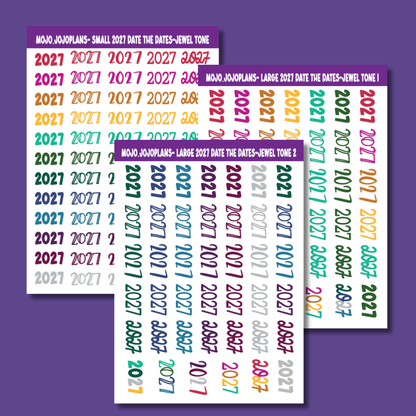 2027 Date the Dates Jewel Tone Sticker Sheet