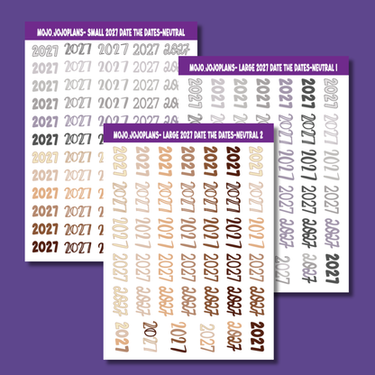 2027 Date the Dates Neutral Sticker Sheet