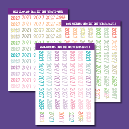 2027 Date the Dates Pastel Sticker Sheet