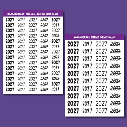 2027 Date the Dates SERIES Black Sticker Sheet