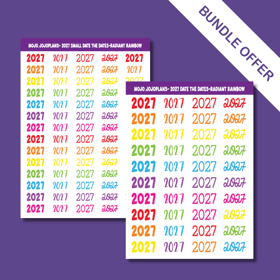 2027 Radiant Rainbow Series Sticker Sheets Bundle