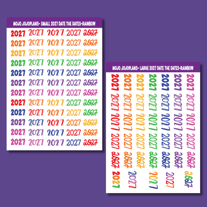 2027 Date the Dates Rainbow Sticker Sheet