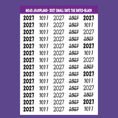 2027 Date the Dates SERIES Black Sticker Sheet