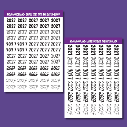 2027 Date the Dates Black Sticker Sheet