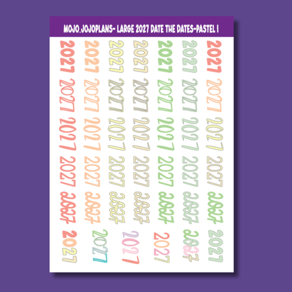 2027 Date the Dates Pastel Sticker Sheet