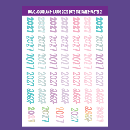 2027 Date the Dates Pastel Sticker Sheet