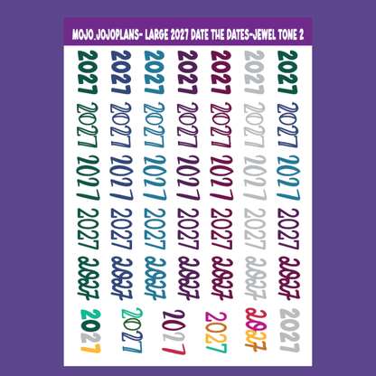2027 Date the Dates Jewel Tone Sticker Sheet