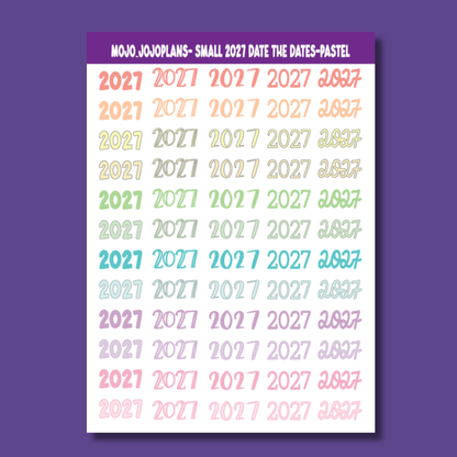 2027 Date the Dates Pastel Sticker Sheet