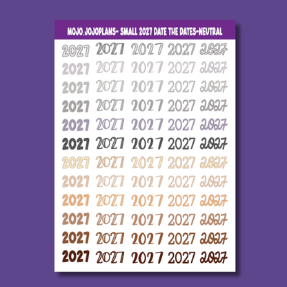 2027 Date the Dates Neutral Sticker Sheet
