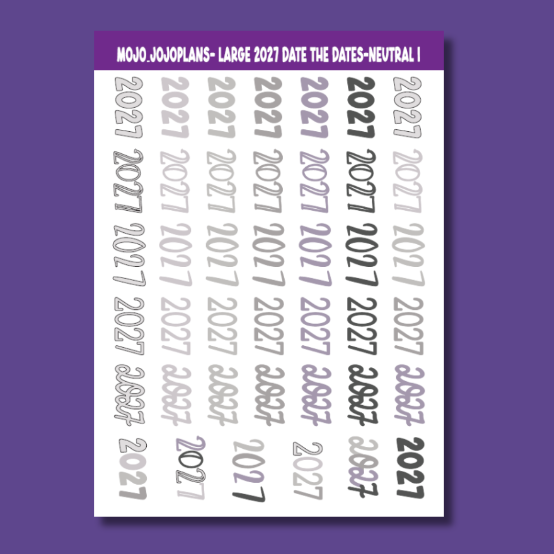 2027 Date the Dates Neutral Sticker Sheet