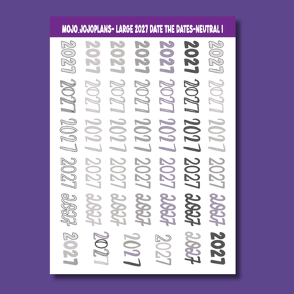 2027 Date the Dates Neutral Sticker Sheet