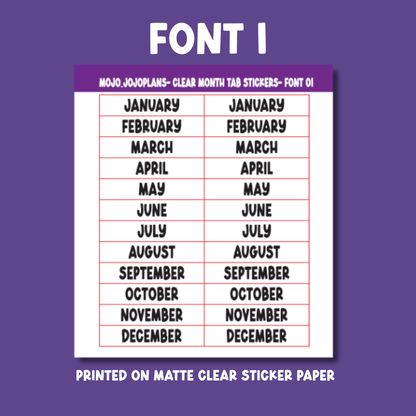 Date the Dates Month Tab Sticker Sheet