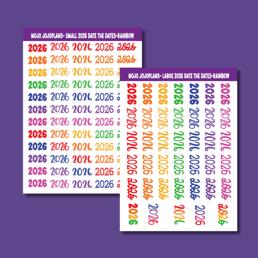 2026 Date the Dates Rainbow Sticker Sheet