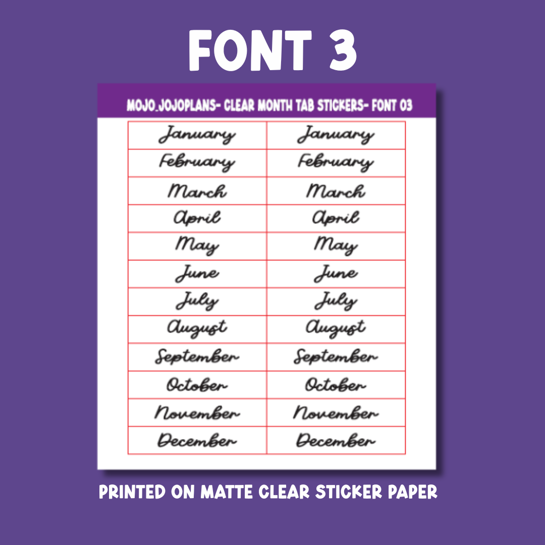 Date the Dates Month Tab Sticker Sheet