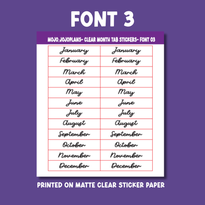 Date the Dates Month Tab Sticker Sheet