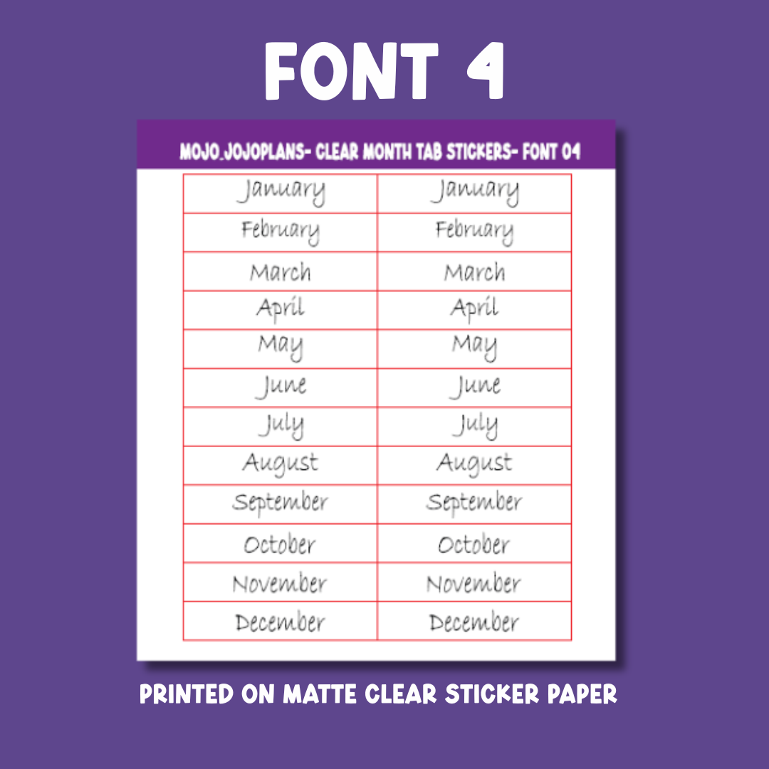 Date the Dates Month Tab Sticker Sheet