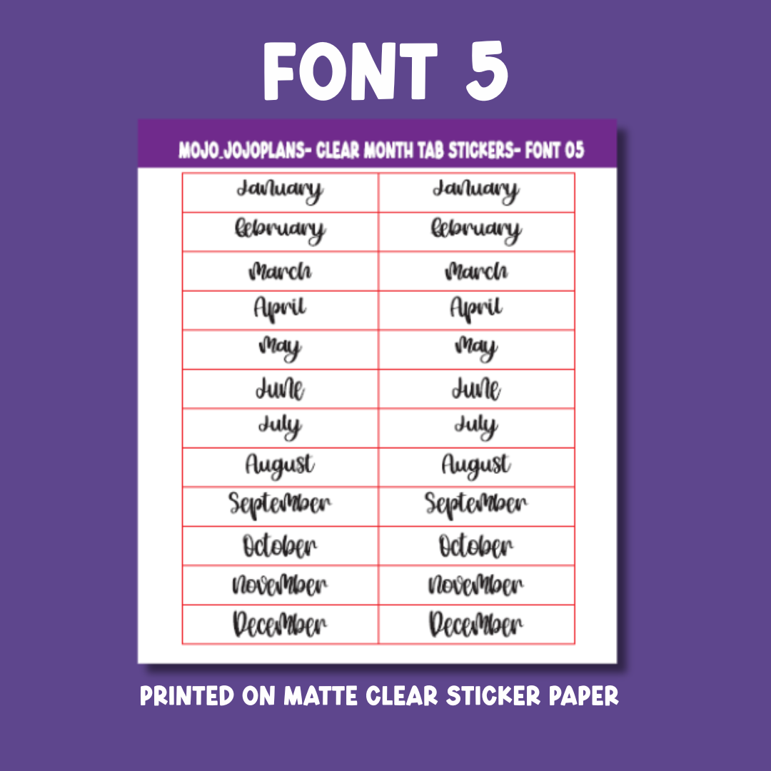 Date the Dates Month Tab Sticker Sheet