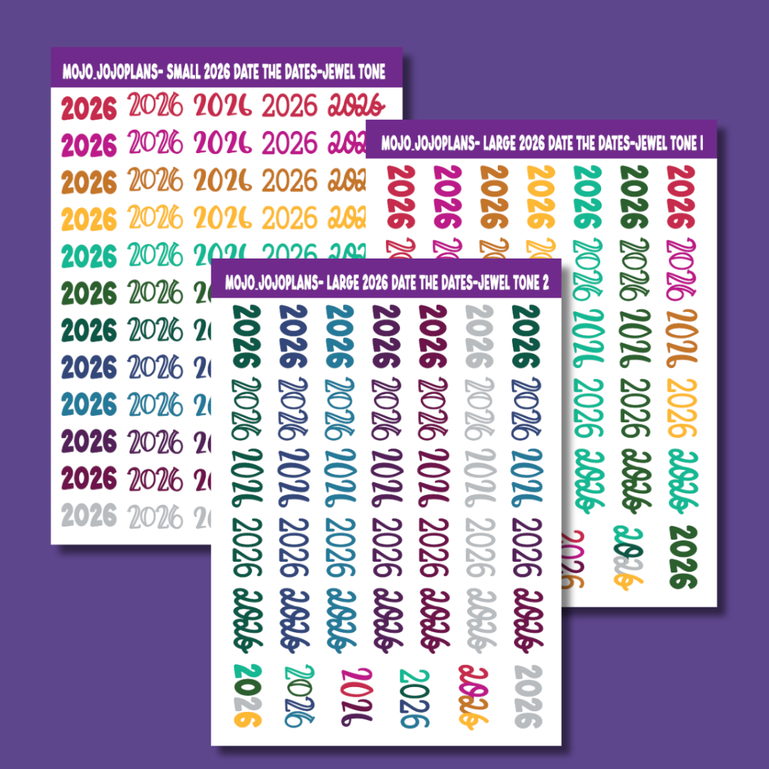 2026 Date the Dates Jewel Tone Sticker Sheet