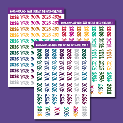 2026 Date the Dates Jewel Tone Sticker Sheet