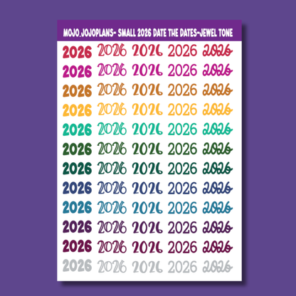 2026 Date the Dates Jewel Tone Sticker Sheet
