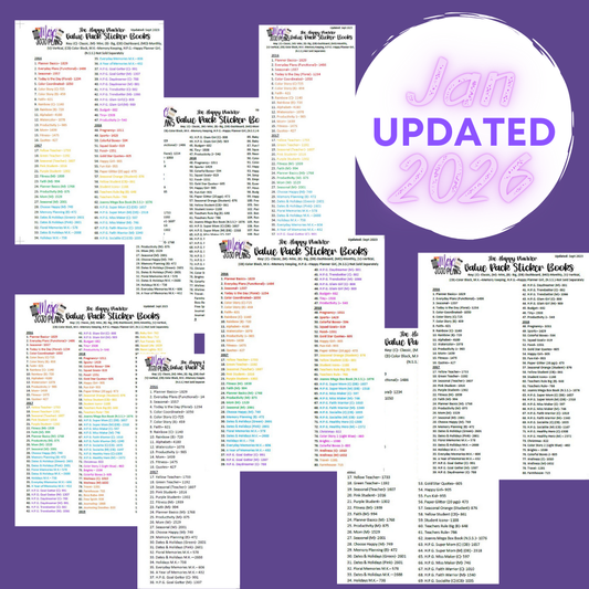 NEW Happy Planner Sticker Lists (Updated Jan 2026)