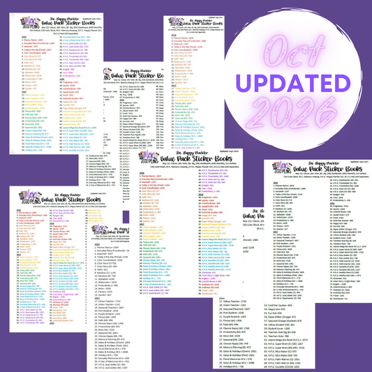 NEW Happy Planner Sticker Lists (Updated Oct 2026)