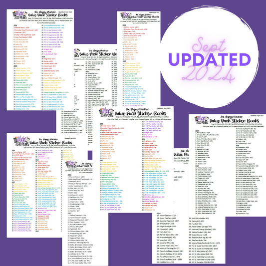 NEW Happy Planner Sticker Lists (Updated Sept 2024)