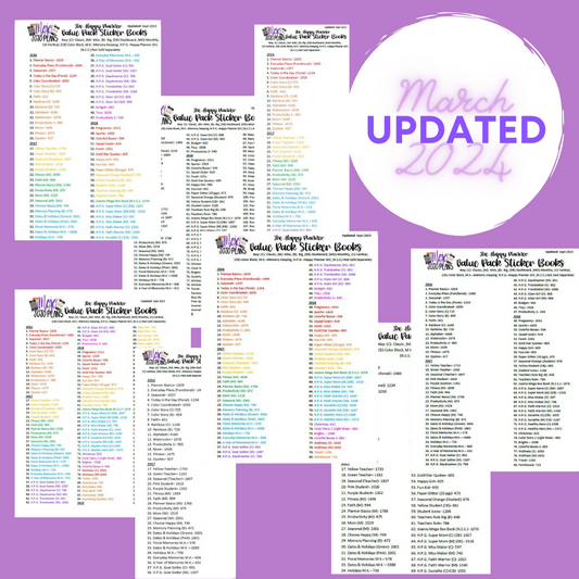 NEW Happy Planner Sticker Lists (Updated March 2024)