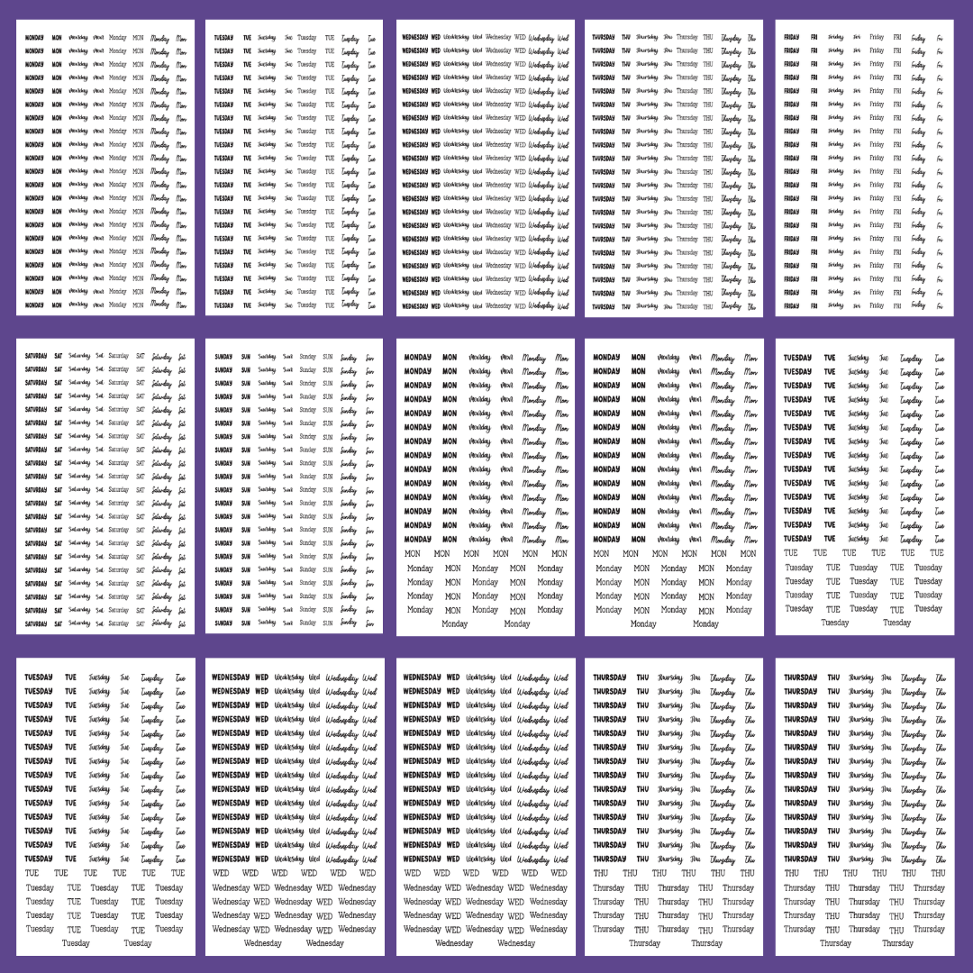 Days of the Week- Date the Dates Sticker Book