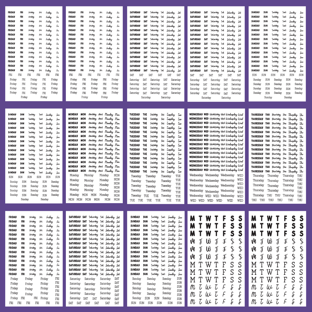 Days of the Week- Date the Dates Sticker Book