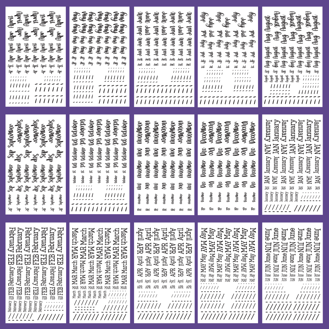 Months- Date the Dates Sticker Book