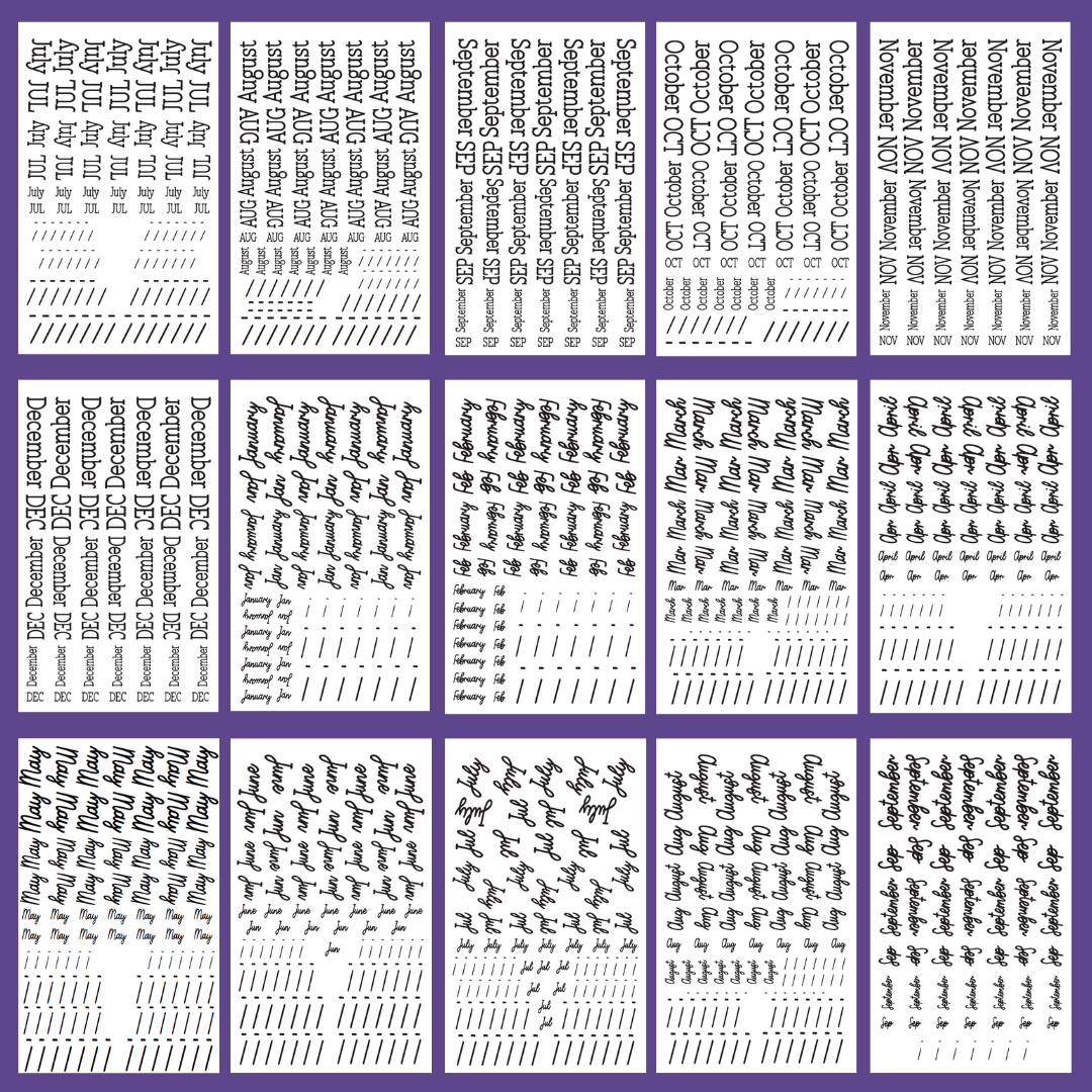 Months- Date the Dates Sticker Book