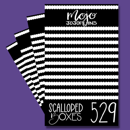 Black Scalloped Boxes Sticker Book