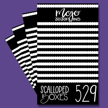 INDIVIDUAL SHEETS Black Scalloped Boxes