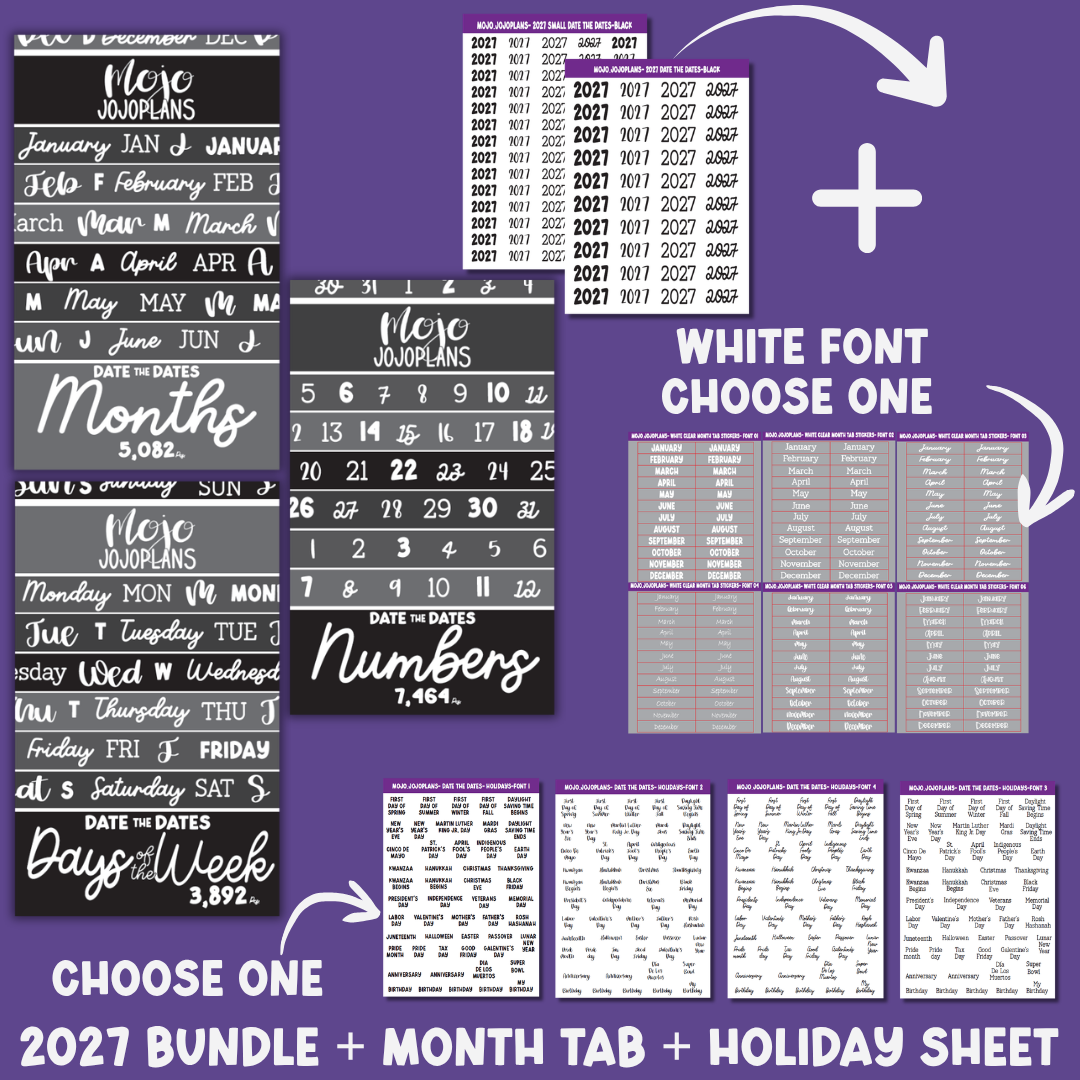Date the Dates Series (White Month Tabs) Bundle