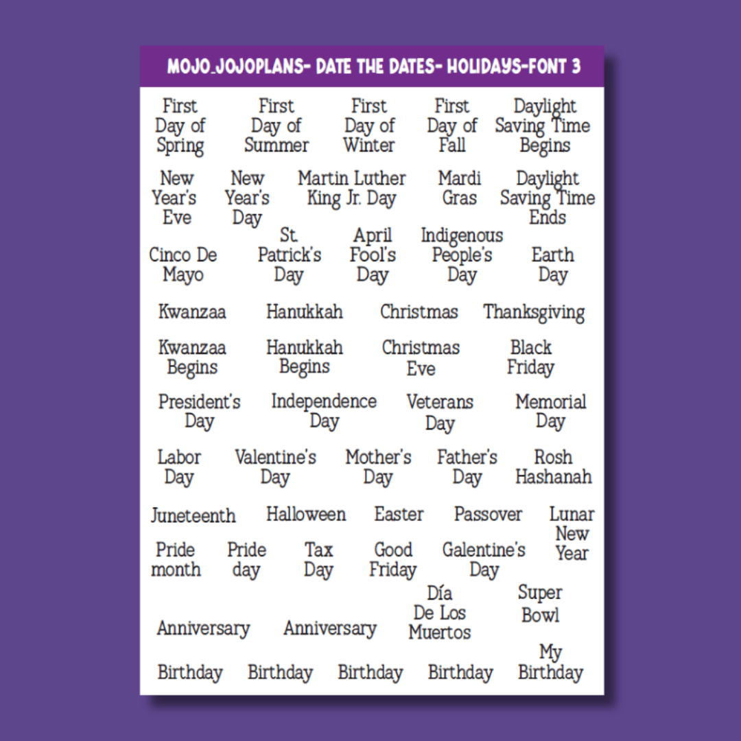 Date the Dates Series (White Month Tabs) Bundle