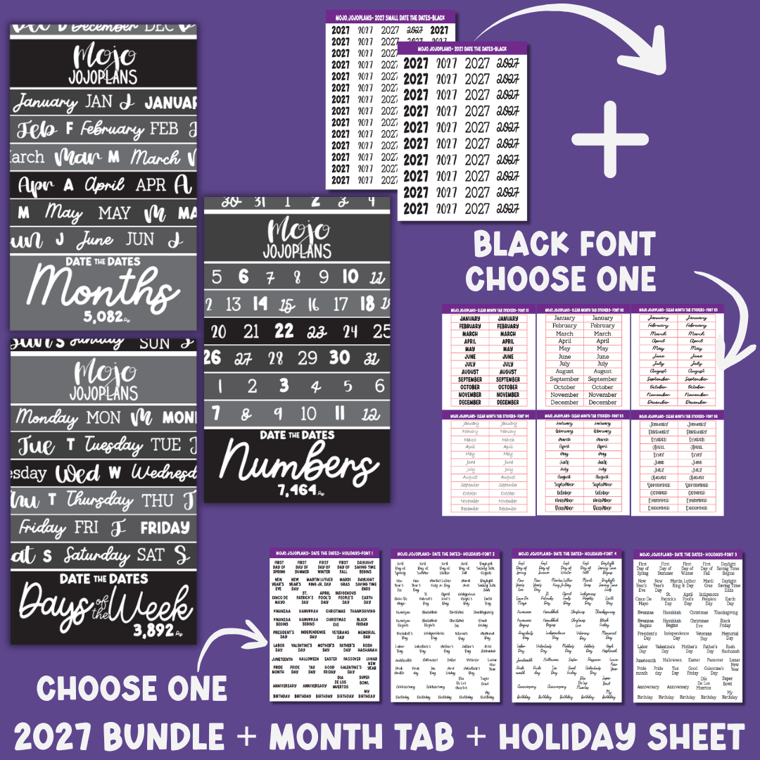Date the Dates Series (Black Month Tabs) Bundle