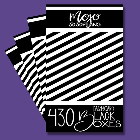 INDIVIDUAL SHEETS Black Dashboard Boxes