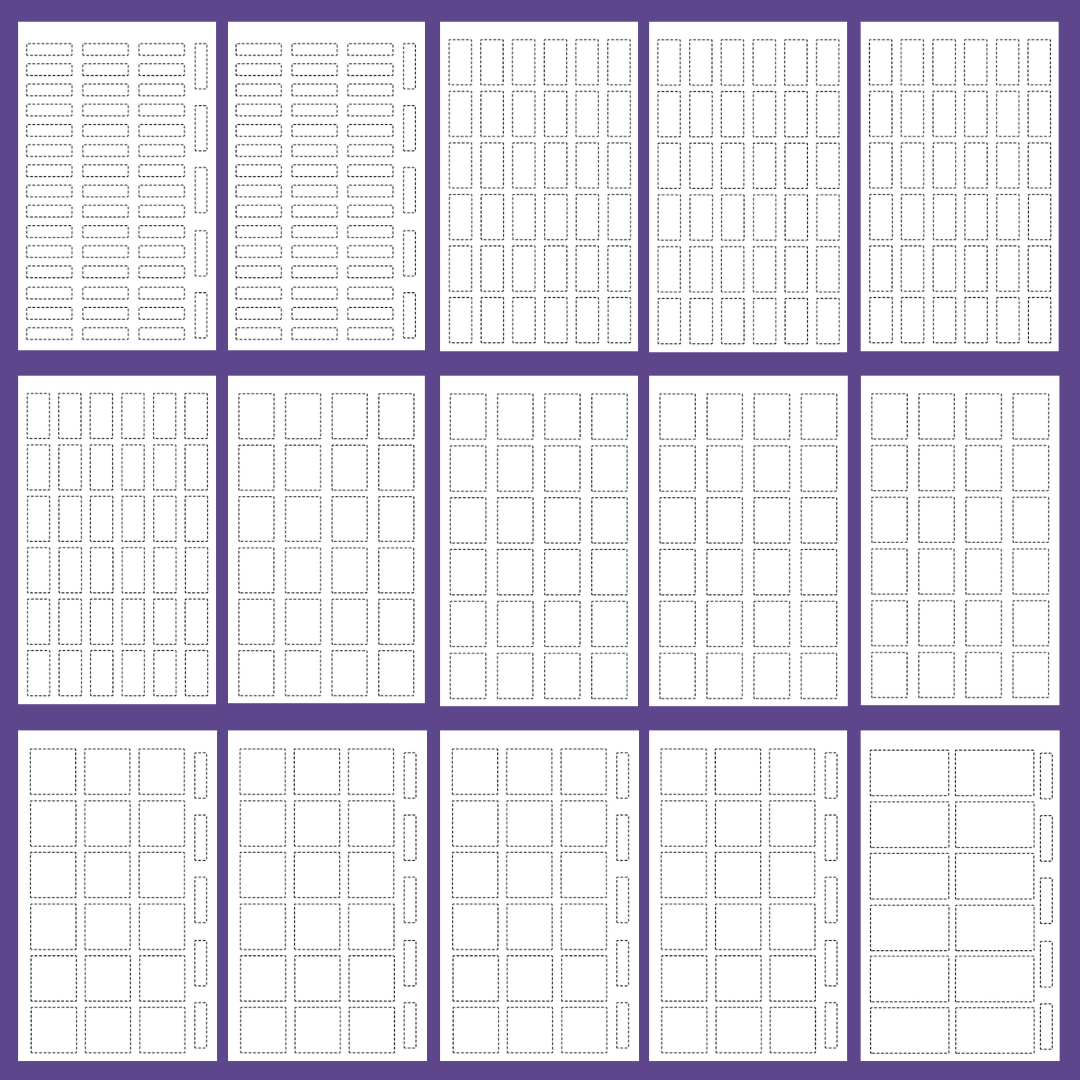 Large Dashed Box Dashed Boxes Sticker Book – Mojo_JojoPlans