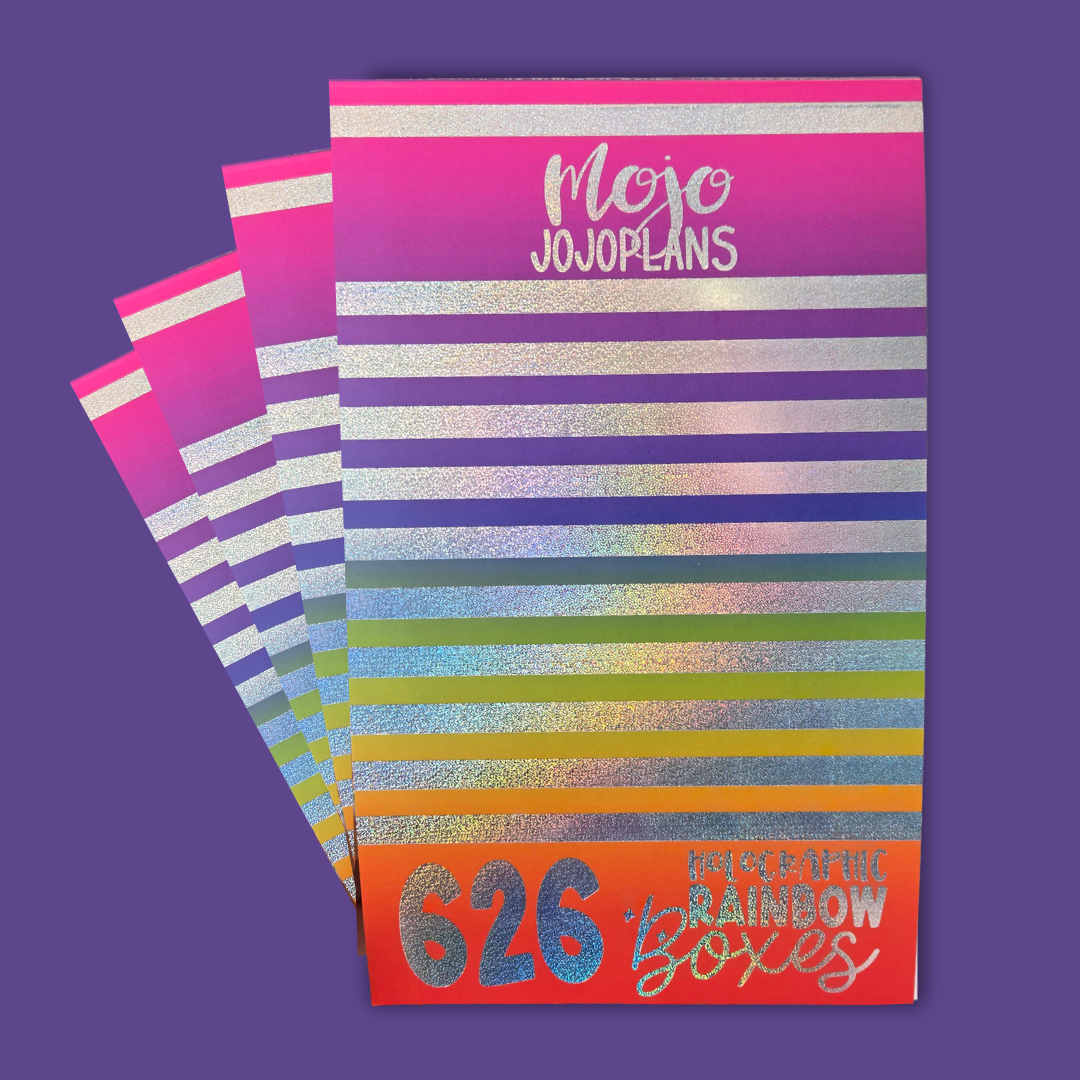 Holographic Rainbow FOILED Boxes Sticker Book