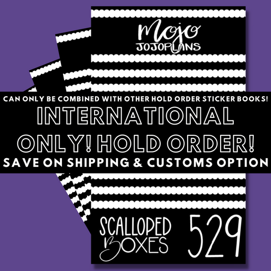 INTERNATIONAL ONLY- Black Scalloped Boxes Hold Order