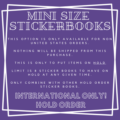 INTERNATIONAL ONLY- Mini Sticker Books Options (No U.S. Orders)