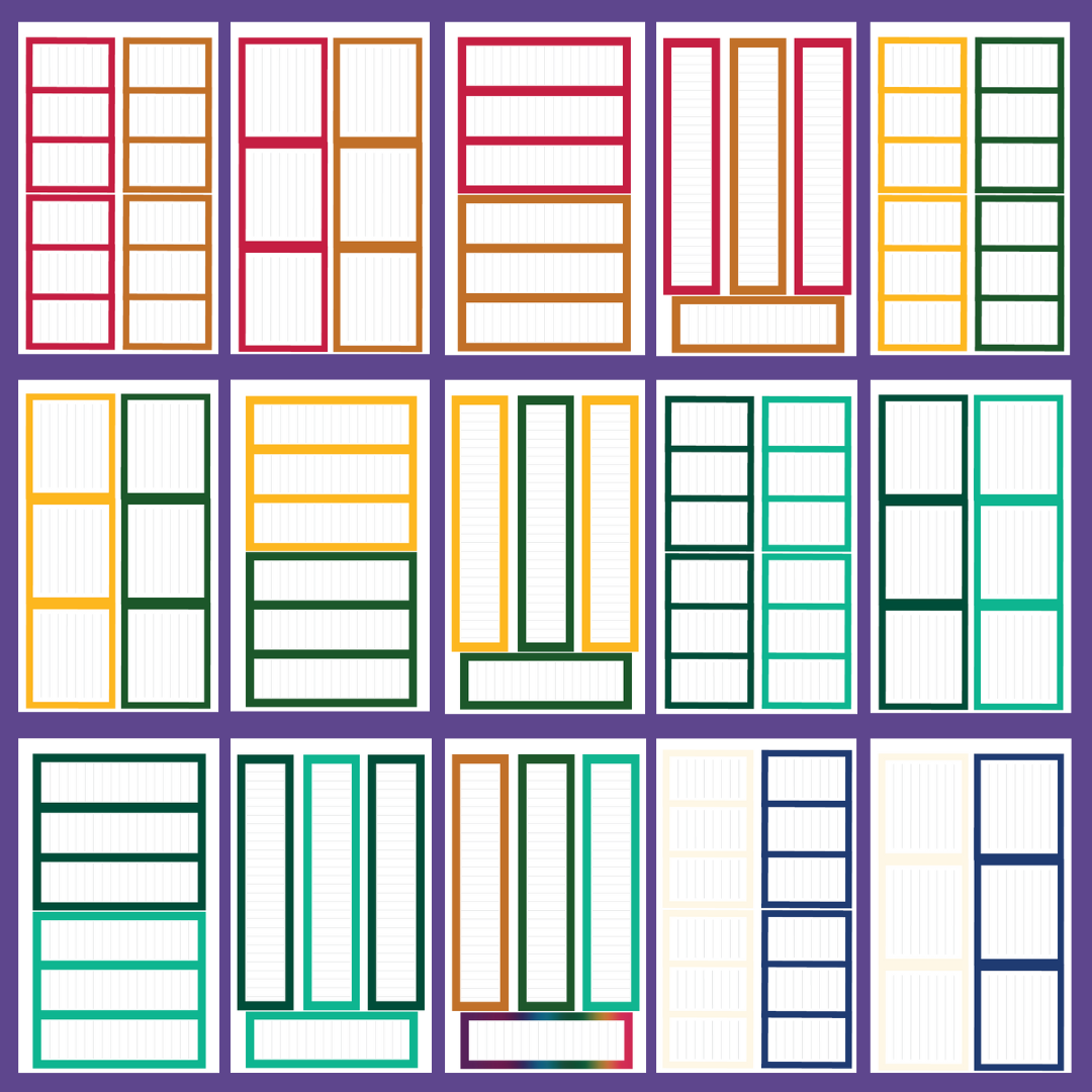 Jewel Tone Journaling Boxes Sticker Book