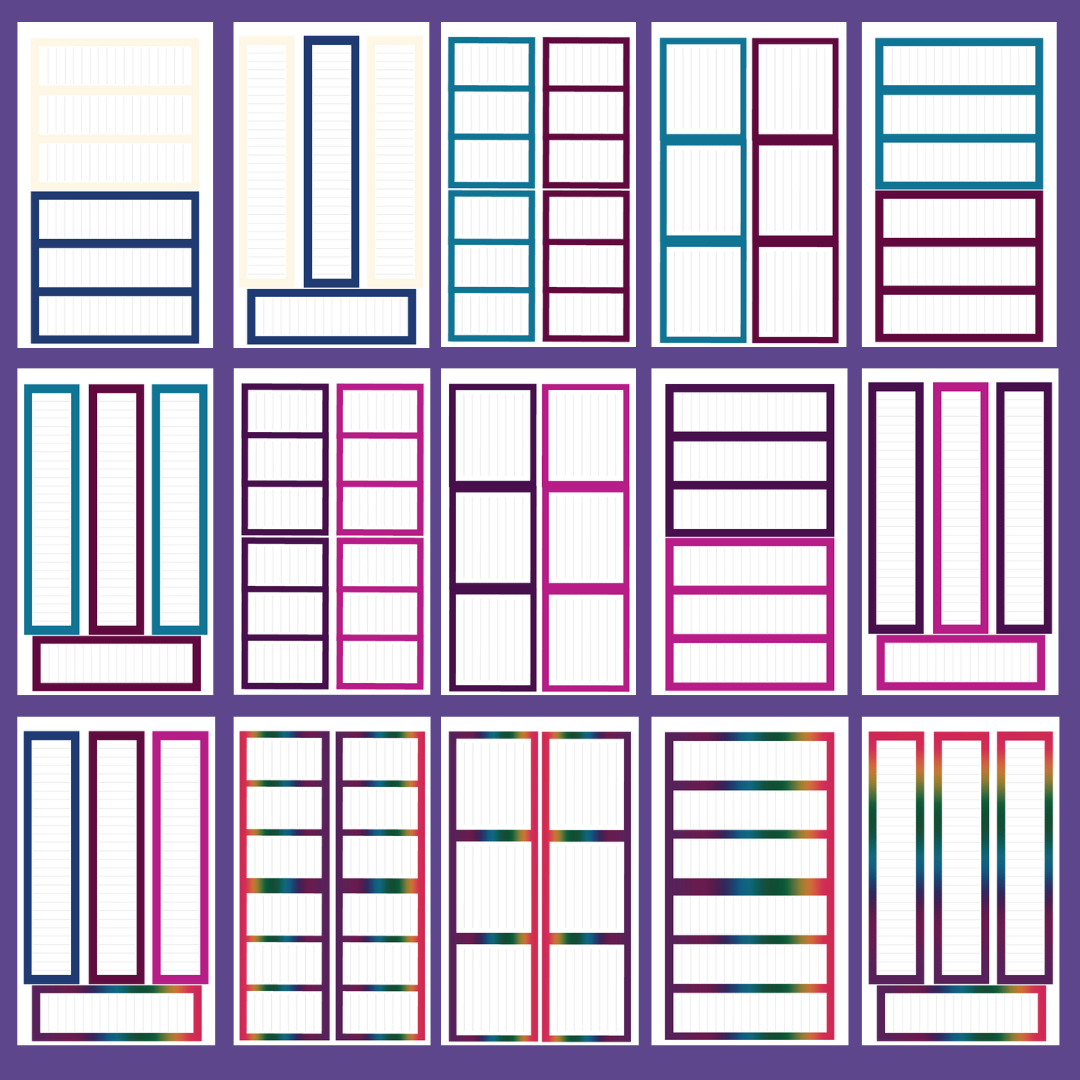 Jewel Tone Journaling Boxes Sticker Book