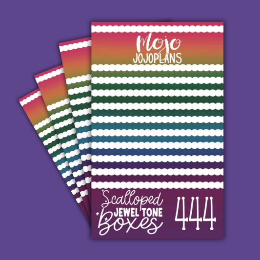 Jewel Tone Scalloped Boxes Sticker Book