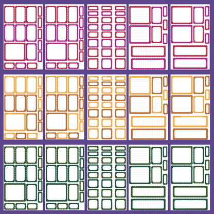 Jewel Tone Scalloped Boxes Sticker Book
