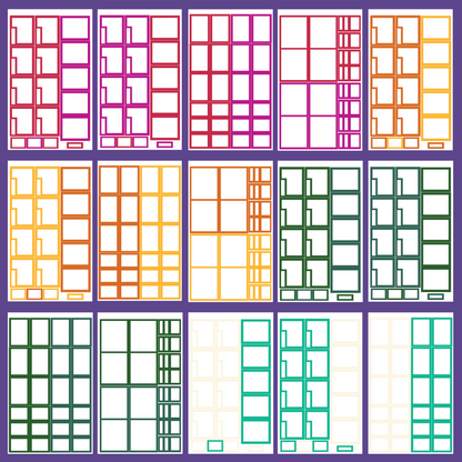 Mini Jewel Tone Dashboard Boxes Sticker Book