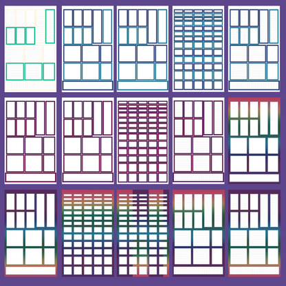 Mini Jewel Tone Vertical Boxes Sticker Book