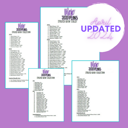 Mojo_JojoPlans Sticker Lists (Updated April 2024)