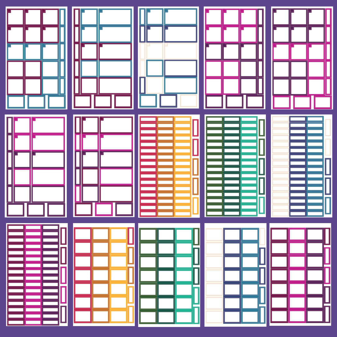 Monthly Jewel Tone Boxes Sticker Book